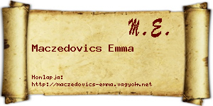 Maczedovics Emma névjegykártya