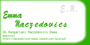 emma maczedovics business card